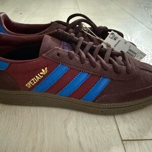 Adidas Handball Spezial Burgundy with Blue Stripes